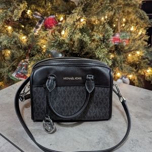 Michael Kors TRAVEL XS Duffle Satchel Shoulder Crossbody Bag BlackMK Signature